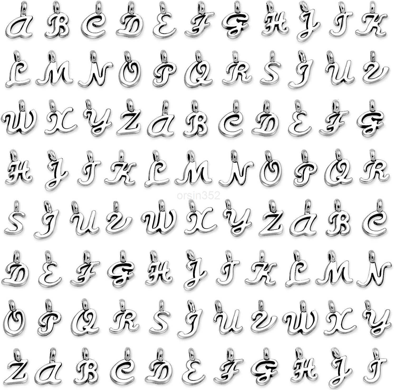 156Pcs6 Sets Letter Charms for Jewelry Making AZ Capital Alphabet Enamel Initial Letter Charms with 200Pcs Open Jump Rings for Earrings NecklaceW25091