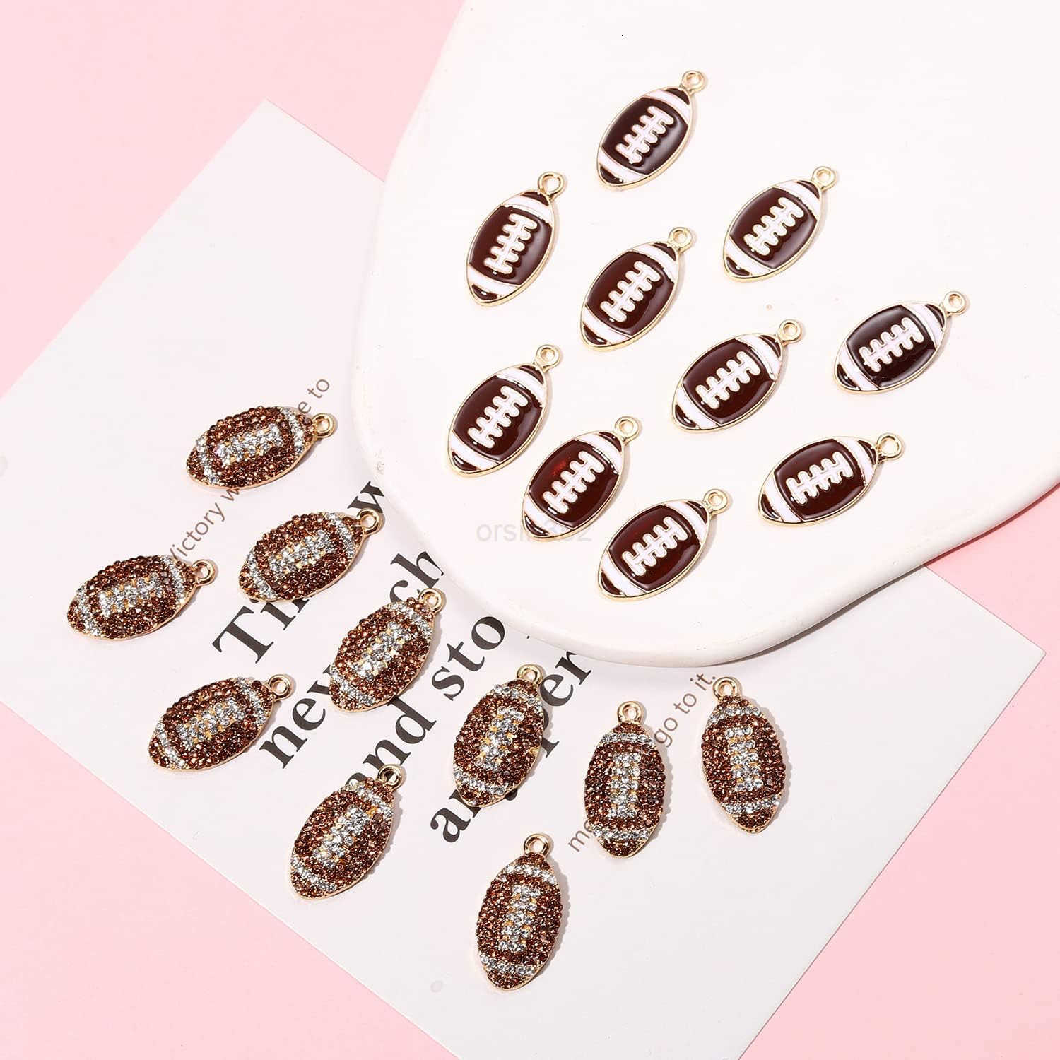 20PCS Sports Charms Enamel Basketball Baseball Pendant Charms for Jewelry Making Rhinestone Ball Game Softball Charms for Necklace Earrings DIY Crafts