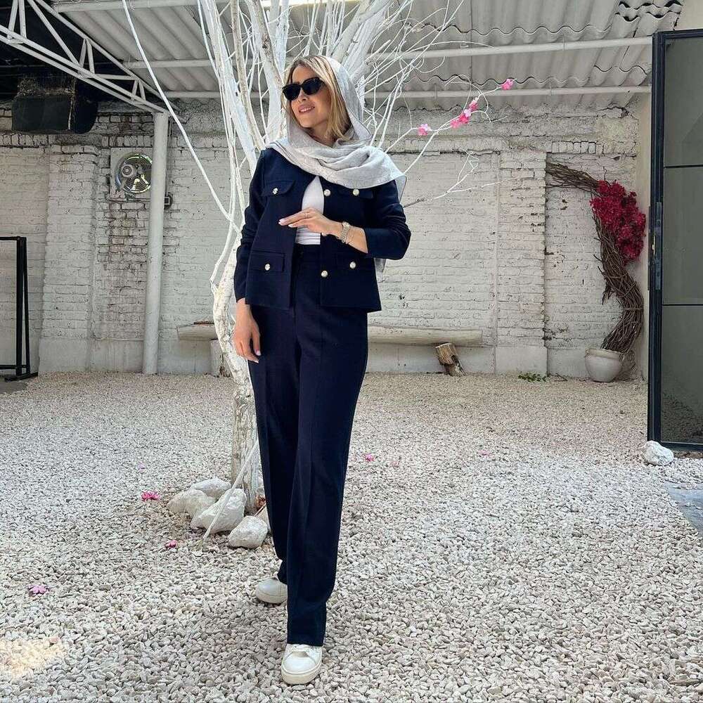 DHEssentials 2025 Fashion Women's Clothing Long Sleeve Versatile Little Chanel Style Top with Flap Decoration Short Blazer