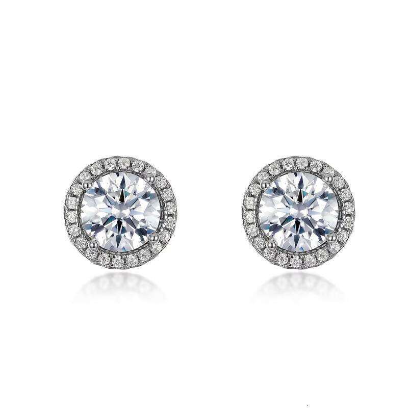 Sterling Sier Moissanite Stud Earrings Minimalist S Shining Dia Jewelry