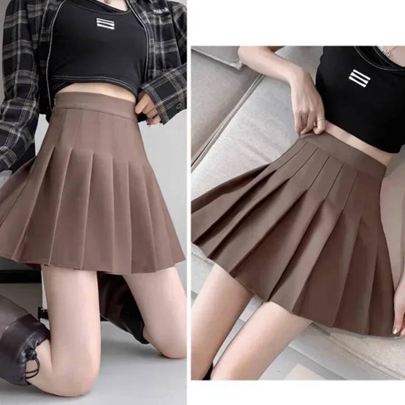 Spring Summer Lady Solid Color Slim Fit Mini Female Comfortable Elastic Zipper Girls High Waisted JK A-line Skirts dongdumaoyi