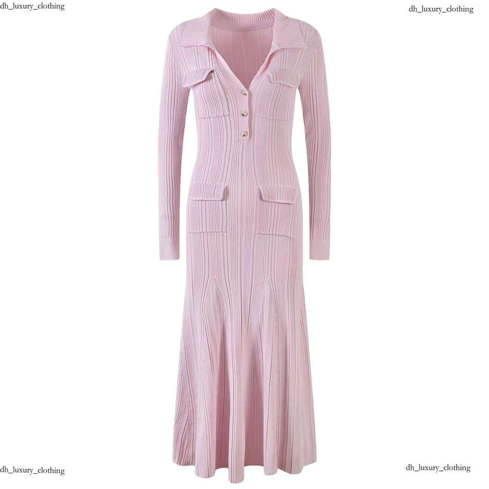 Sandro French Style Luxury Sexy Designer Knitted Dress Womens High End Elegant Temperament Evening Party Dress Slim High Waist Long Robe Knitwear Vestidos fa0