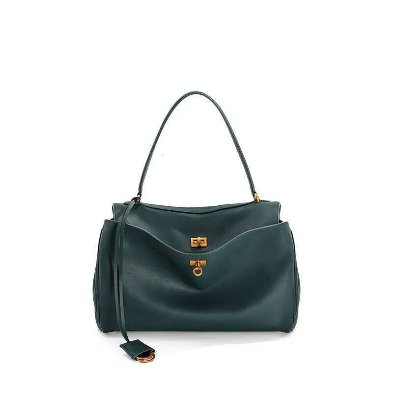 2025 Rodeo Leather Large Capacity Commuter Tote Single Shoulder Handbag Crossbody Underarm Bag for Stylish Commuting