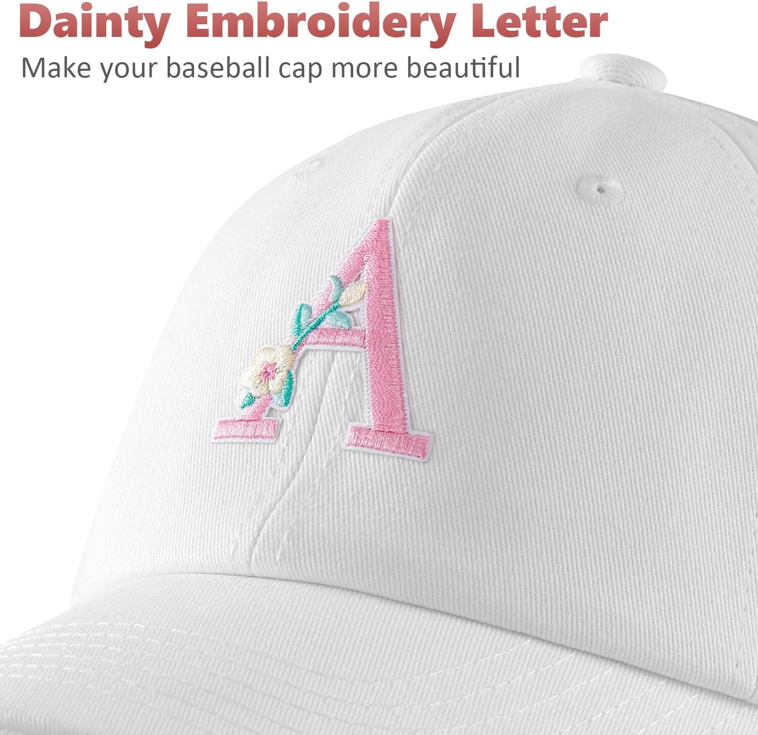 Womens Cotton White Baseball Cap for Travel, Running, Tennis, Golf, Camping, Adjustable Unstructured, Breathable