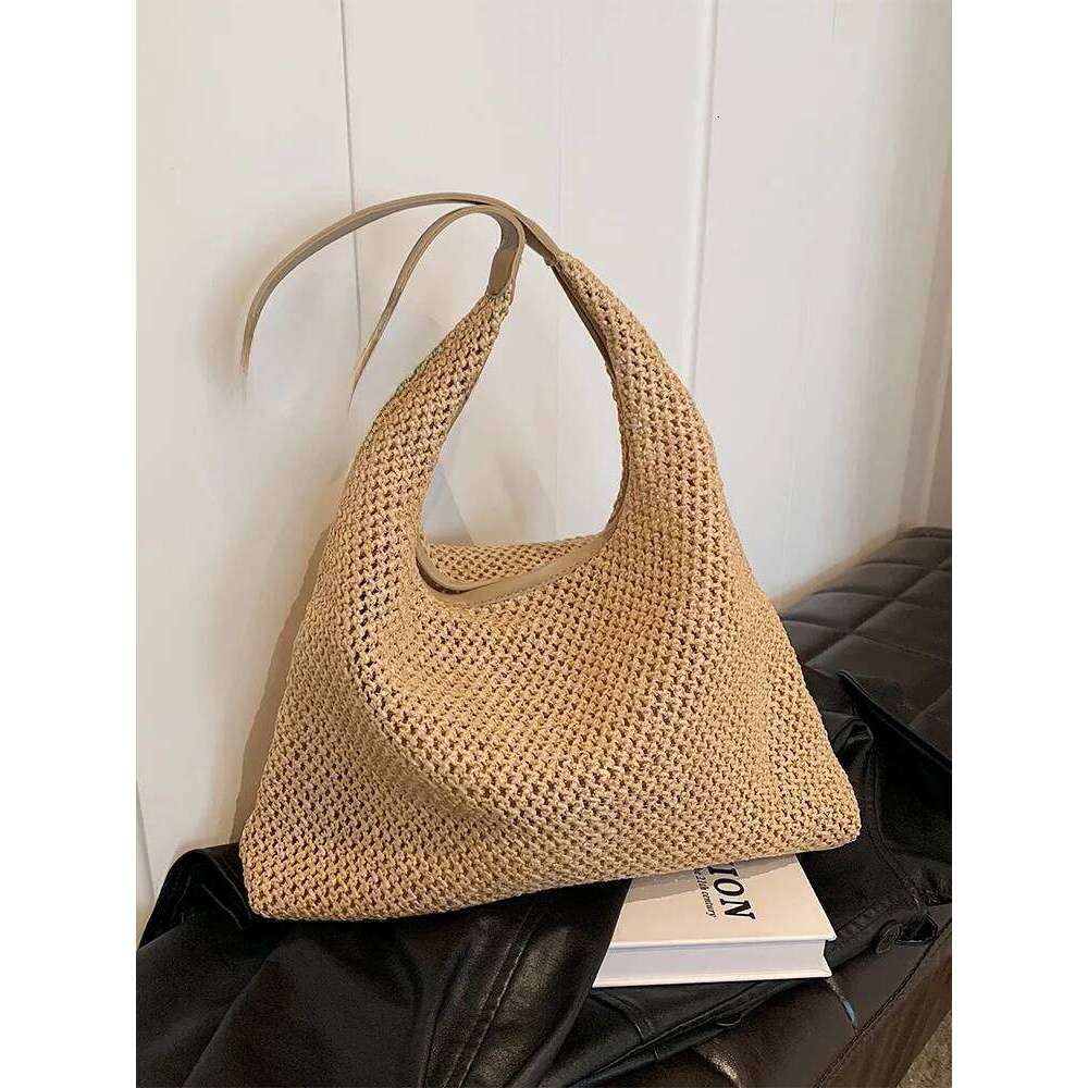 Beach Sand Hollow Out Woven Large Capaci St Tote Women's 2025 New Single Oulder Bag Korean Sle Casual Handbag