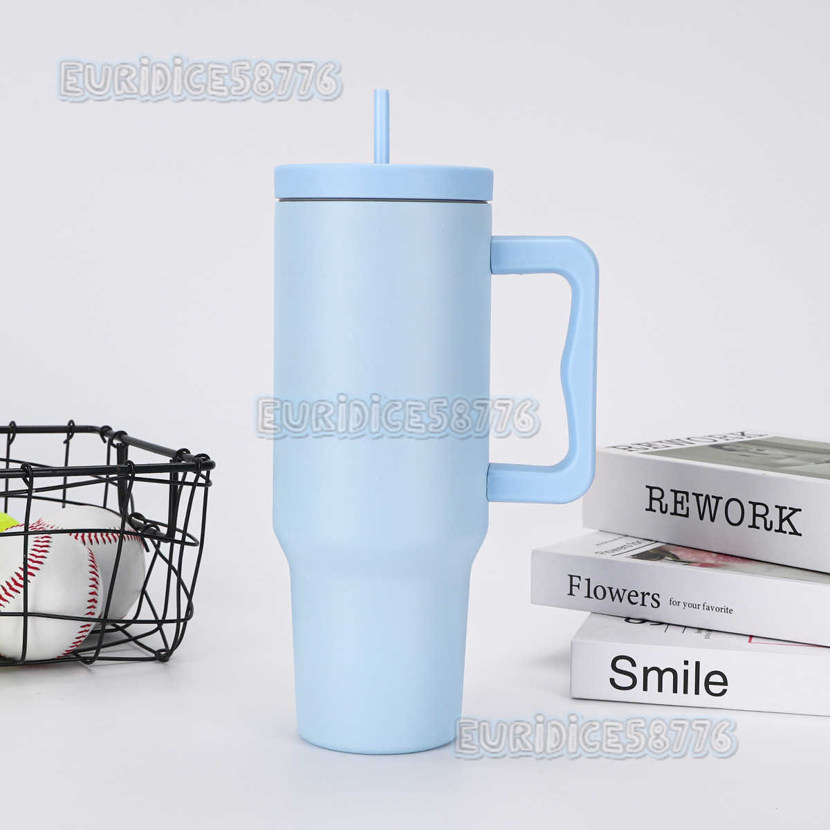 40oz Third Generation Straw Car Cup 304 Stainless Steel Insulated Cup Large Capacity Handle Ice Cup Car Mount H250911