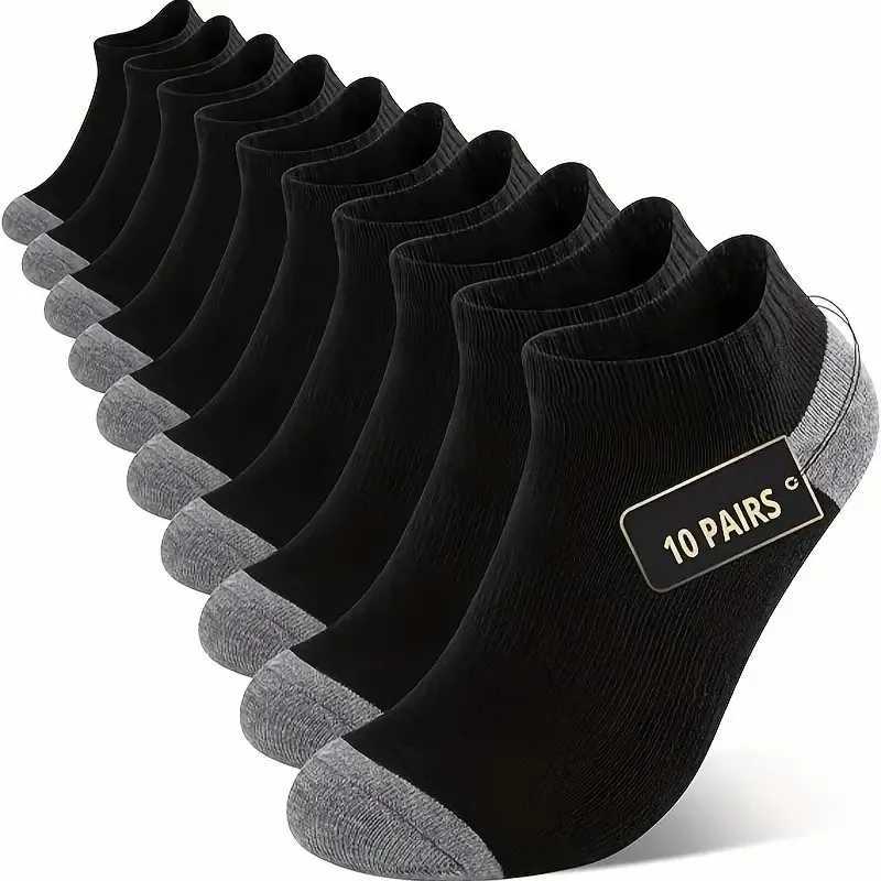 10 Pairs Neutral Solid Color Breathable Short Socks Summer Lightweight Odor Proof Sweat Absorbing Couple Sports Leisure Socks D250911