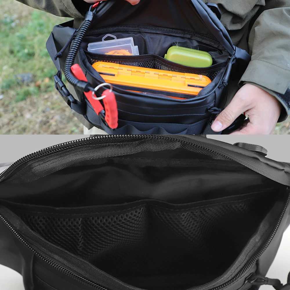 Outdoor Lure Bag Multifunctional Waterproof Portable Oxford Fishing Rod Travel Bag Rod Fishing Chest Pack Z250911