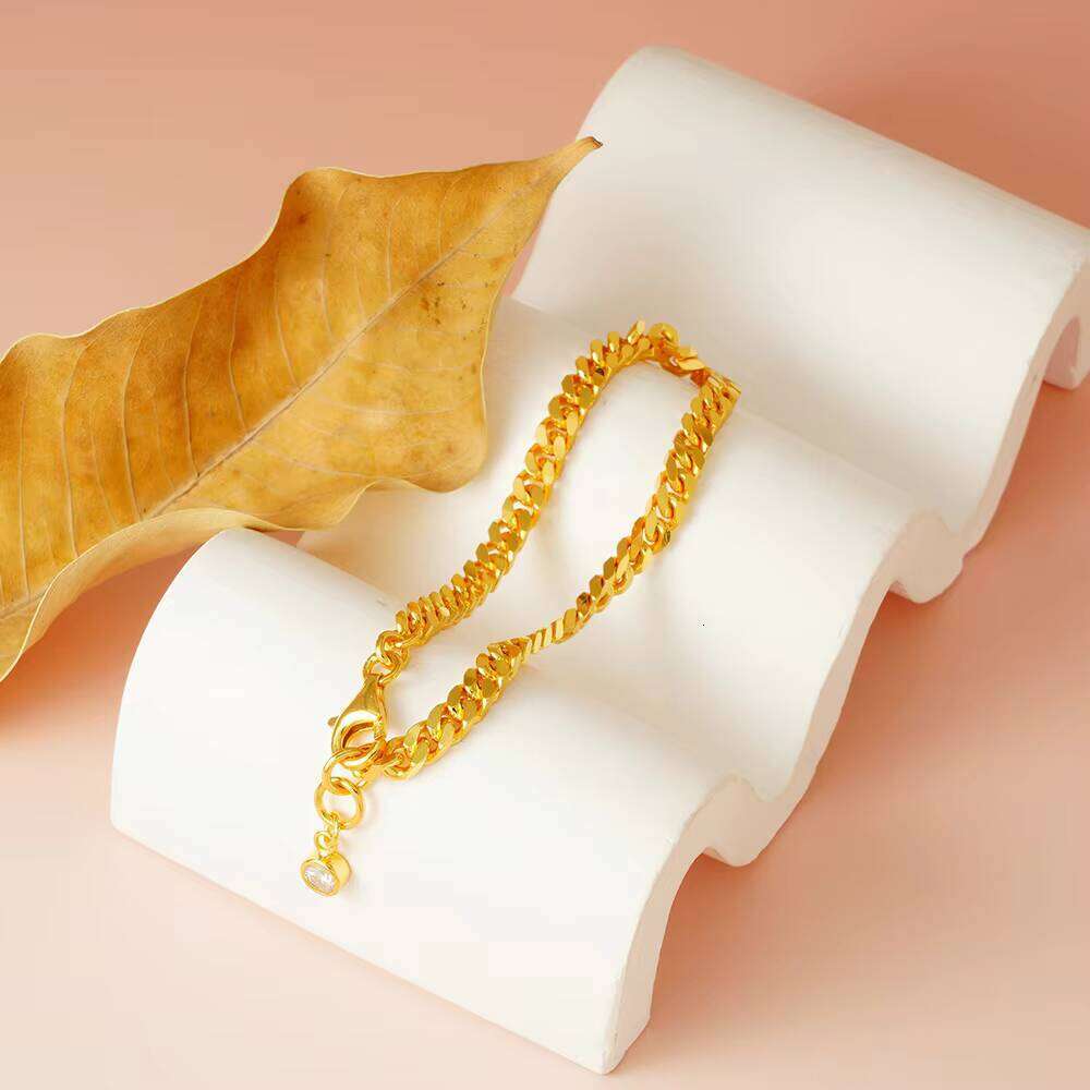 High Quality Sterling Sier Fashion Fine Jewelry Gold Plated Figaro Link Hand Chain Chunky Moissanite Bracelet