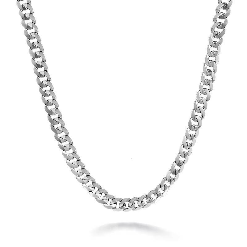 925 Silver Cuban Link Chain Necklace Mens Personality European Hip Hop Style 20inch 22inch 24inch Link Chain