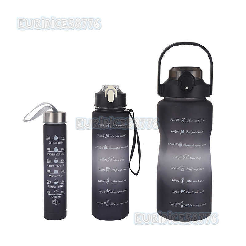 Large Capacity Threepiece Plastic Cup Set Outdoor Portable Sports Water Bottle Plastic Water Cup H250911