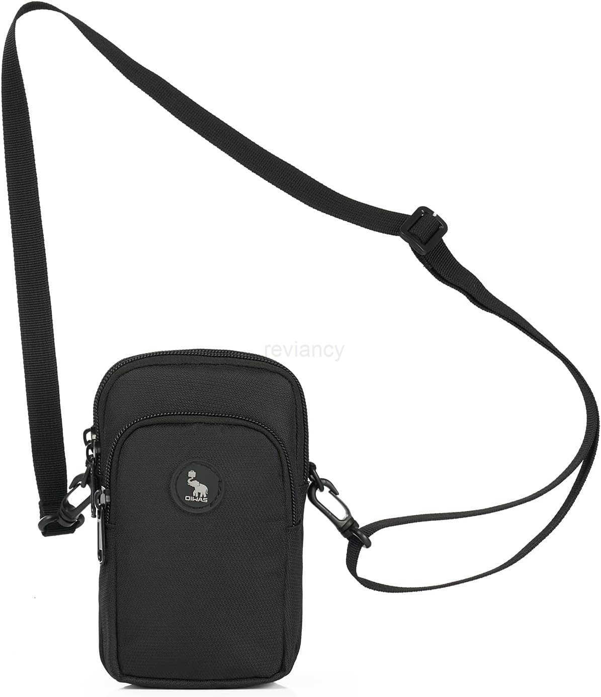 Mini Crossbody Bag for Men Multiple Ways to Carry as Shoulder Waist Pouch Sling Bag for Cell Phone Passport Wallet Mini Messenger Bag DetachableW25091