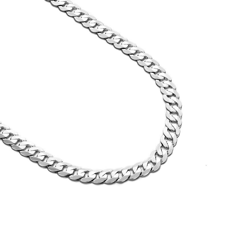 925 Silver Cuban Link Chain Necklace Mens Personality European Hip Hop Style 20inch 22inch 24inch Link Chain