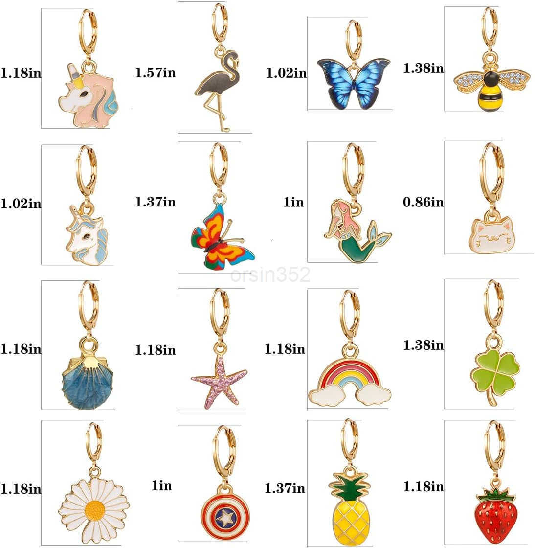 Hypoallergenic Huggie Hoop Earrings with Charm Cute Small Dangle Hoop Earrings Set 1020 PairsW250911