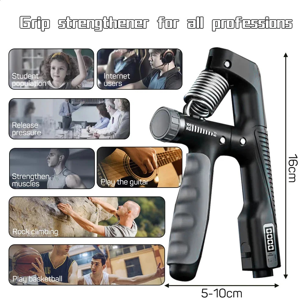 Grip Strength Trainer Sport Hand Strengthener Adjustable Forearm Trainer Forearm Finger Exerciser For Muscle Building 250910