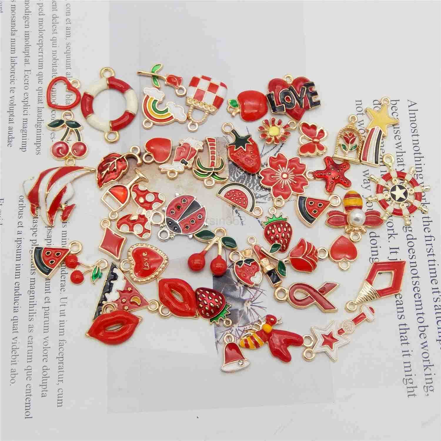 Wang 60Pcs 30 Pairs Enamel Charms Pendants for Jewelry Making Bulk lot Necklace Earrings s Craft DIYW250911
