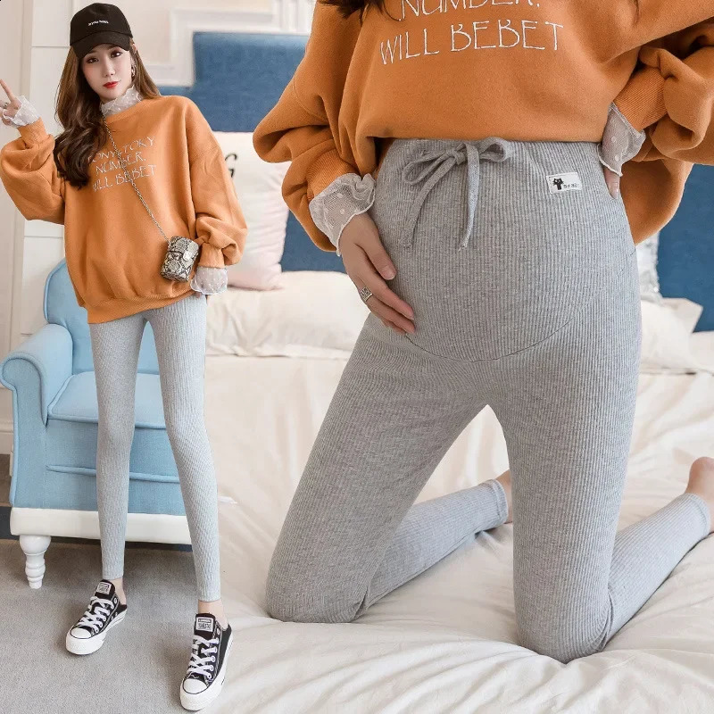 Pregnant Woman Adjustable Big Size Leggings Maternity Pants Pregnancy Thin Soft Cotton High Waist Clothes 250910