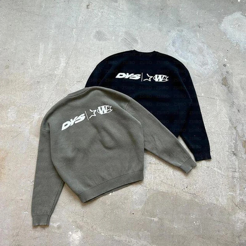 Harajuku Oversized Streetwear Women Mens Sweater Graphic Print Hip Hop Aesthetic Clothing Knitted Goth Y2k Knitwear 250911