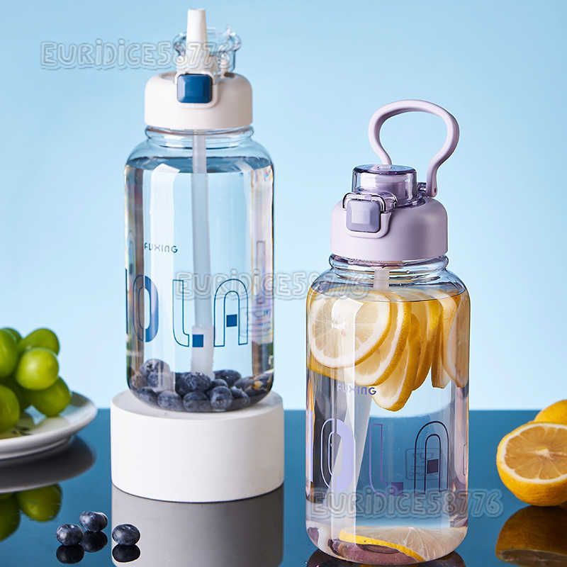 Summer Sports Water Bottle for Men and Women Outdoor Plastic Water Bottle Portable High Temperature Resistant Plastic Cup Simple and Stylish Space Cup