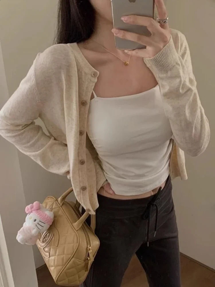 Autumn Winter Long Sleeve Sweater Coat Women Fashion Buttons Knitted Cardigan Office Lady Casual Slim Knit Clothes 250911