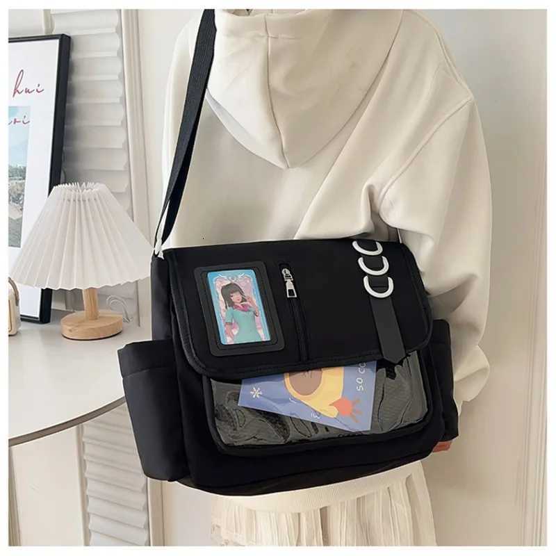 Y2K Japanese Harajuku School Bags for Girls New Transparent Itabag Crossbody Bag DIY Badges Display Plate Ita Bag W250911