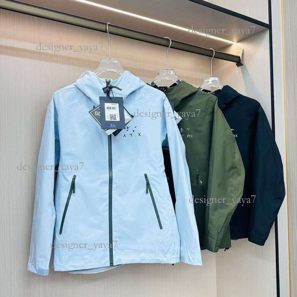 5A Designer Jacket Men's Rain Jackets arcteryrx Jacket Embroidery Logo Waterproof Lightweight Packable Rain Shell Raincoat with Hood for Golf Hiking Travel