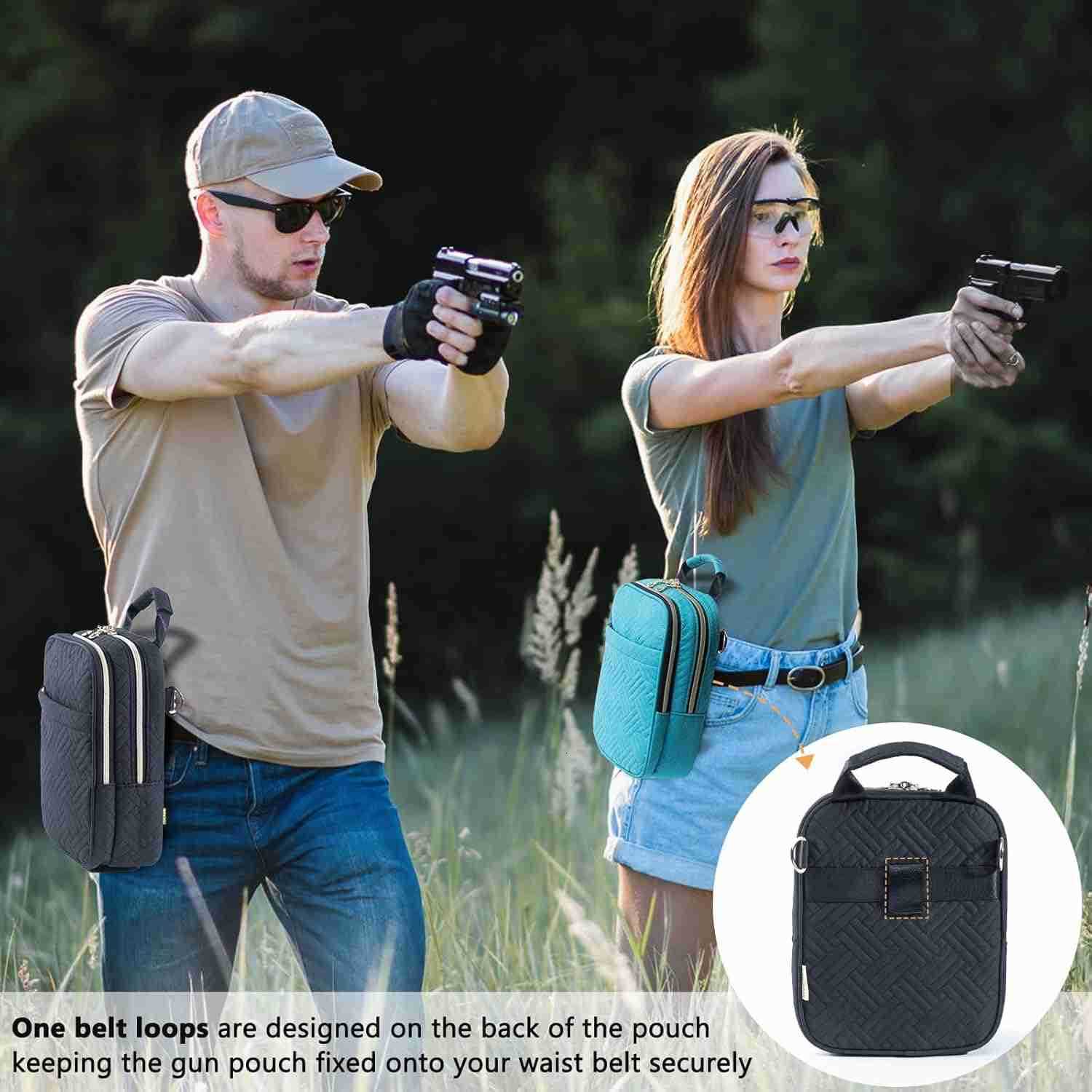Soft Pistol Case Gun Bag for Women CCW Pistol Bag Crossbody Gun Bag Concealed Carry Gun Pouch Small Tactical Range Bag Gun Case BlackW250911