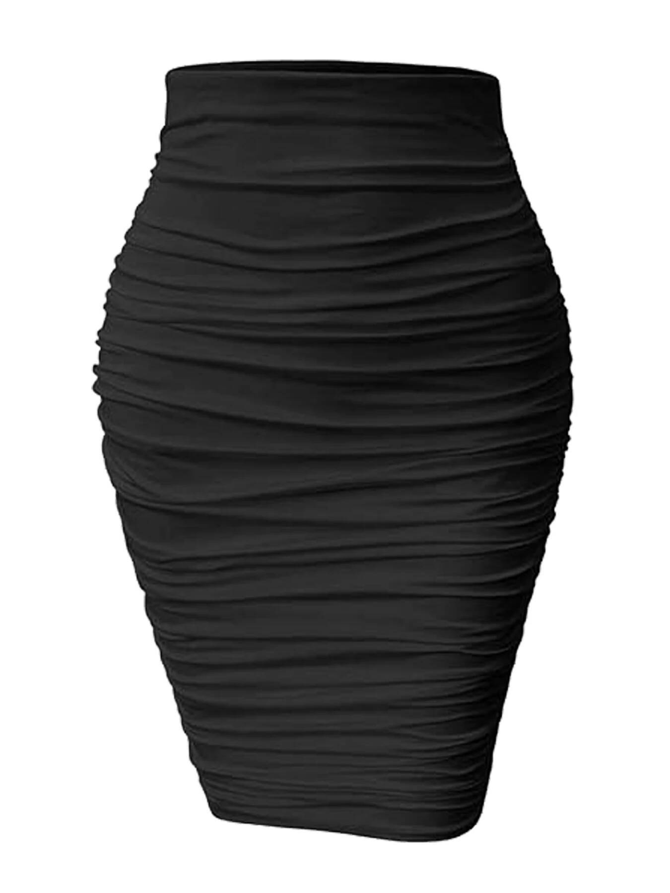 Women's sexy wrap hip pleats tight elastic leisure holiday fashion pencil skirt dongdumaoyi