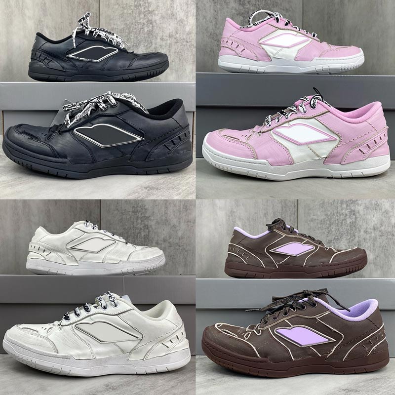 Designer Hamptons Trainers Sneakers 25SS AutumnWinter Women Men Designer Sneakers Worn out Cowskin Polyester Upper Scribbled Laces Rubber Sole Casual Mens Shoes