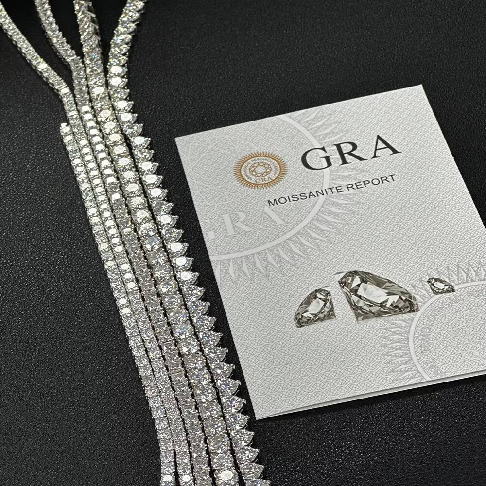 925 Solid Sterling Silver Tennis Chain Bracelet Champagne Clustered GoldPlated Diamond Mossianite for Gift