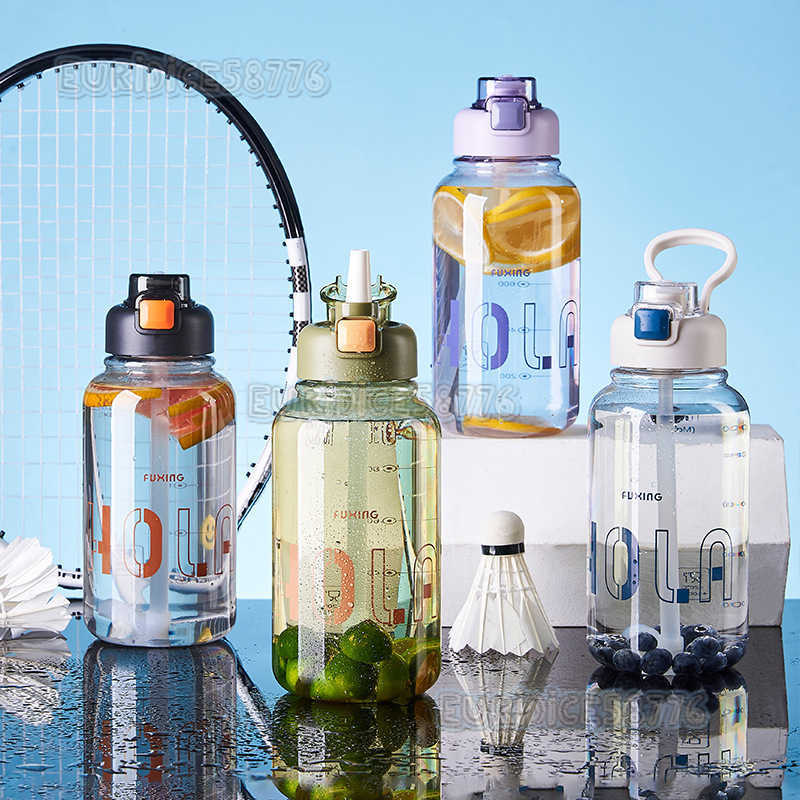 Summer Sports Water Bottle for Men and Women Outdoor Plastic Water Bottle Portable High Temperature Resistant Plastic Cup Simple and Stylish Space Cup