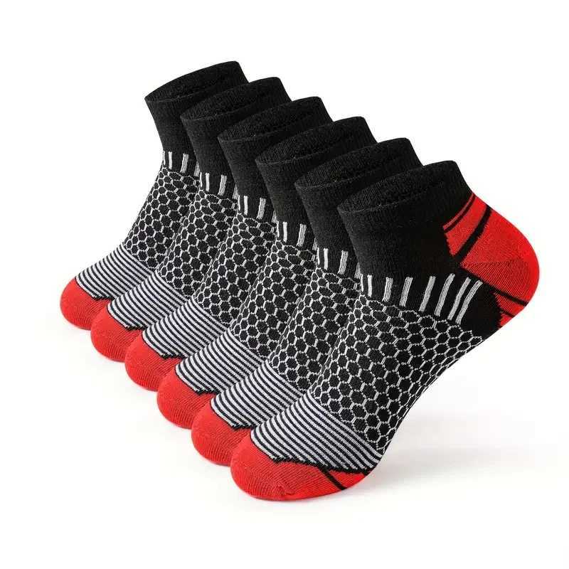 2025 New High Quality Short Athletic Ankle Socks Mens Running Casual Sports Socks Waist Honeycomb Design Socks Gifts D250911