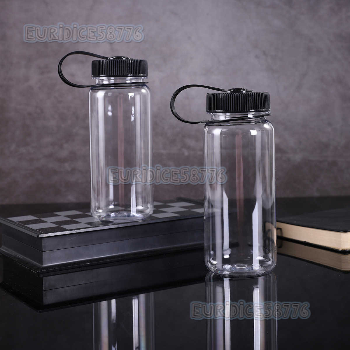 Simple Fashion New Large Capacity Space Bottle 1l Wide Mouth Plastic Water Cup Outdoor Hiking Portable Sports Water Bottle H250911