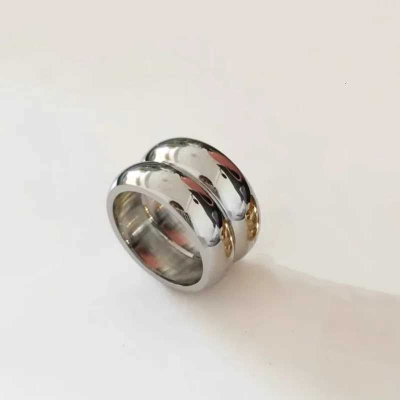 Stainless Steel Rings Chunky Wide Double Layer Ring for Women Men Simple INS Fashion Waterproof Jewelry Gift Trend 2024 anillos W250911