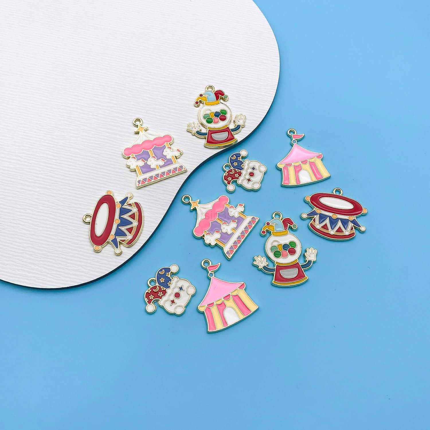 30pcs Alloy enamel circus series Pendant Jewelry Making DIY Keychain Earrings Pendant Various Design Charms for Jewelry Making s Necklace SN581W250911