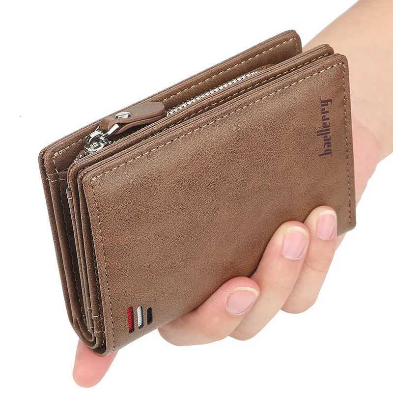 2025 New PU Leather Men Wallet High Quality Zipper Short Desigh Card Holder Money Clip Male Purse Vintage Coin Men Bifold Wallet W250911
