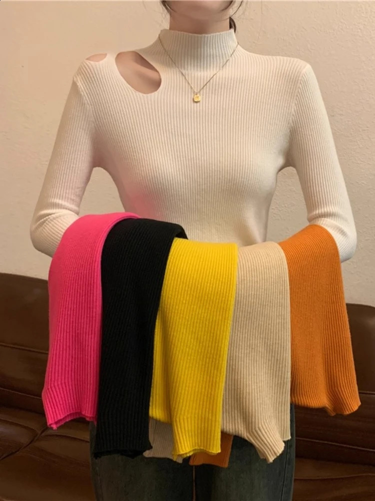 2026 Elegant Solid Basic Knitted Tops Women Turtlneck Sweater Long Sleeve Slim Casual Pullover Korean Warm Simple Chic Clothes 250911