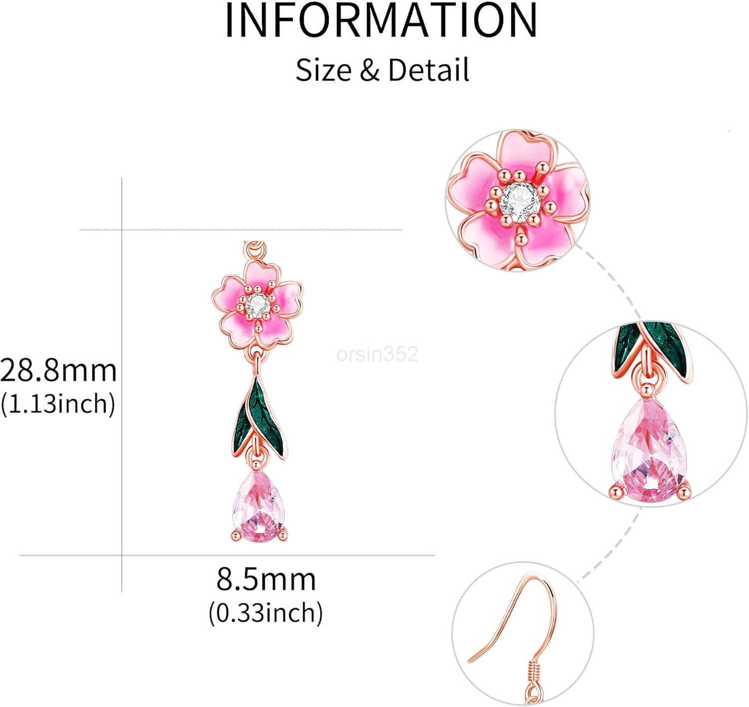 BlossomsLily of the ValleyHibiscusRoseSunflowerMonsteraTulipOrchid Earrings S925 Sterling Silver Flower Dangle Earrings Jewelry for WomenW250911