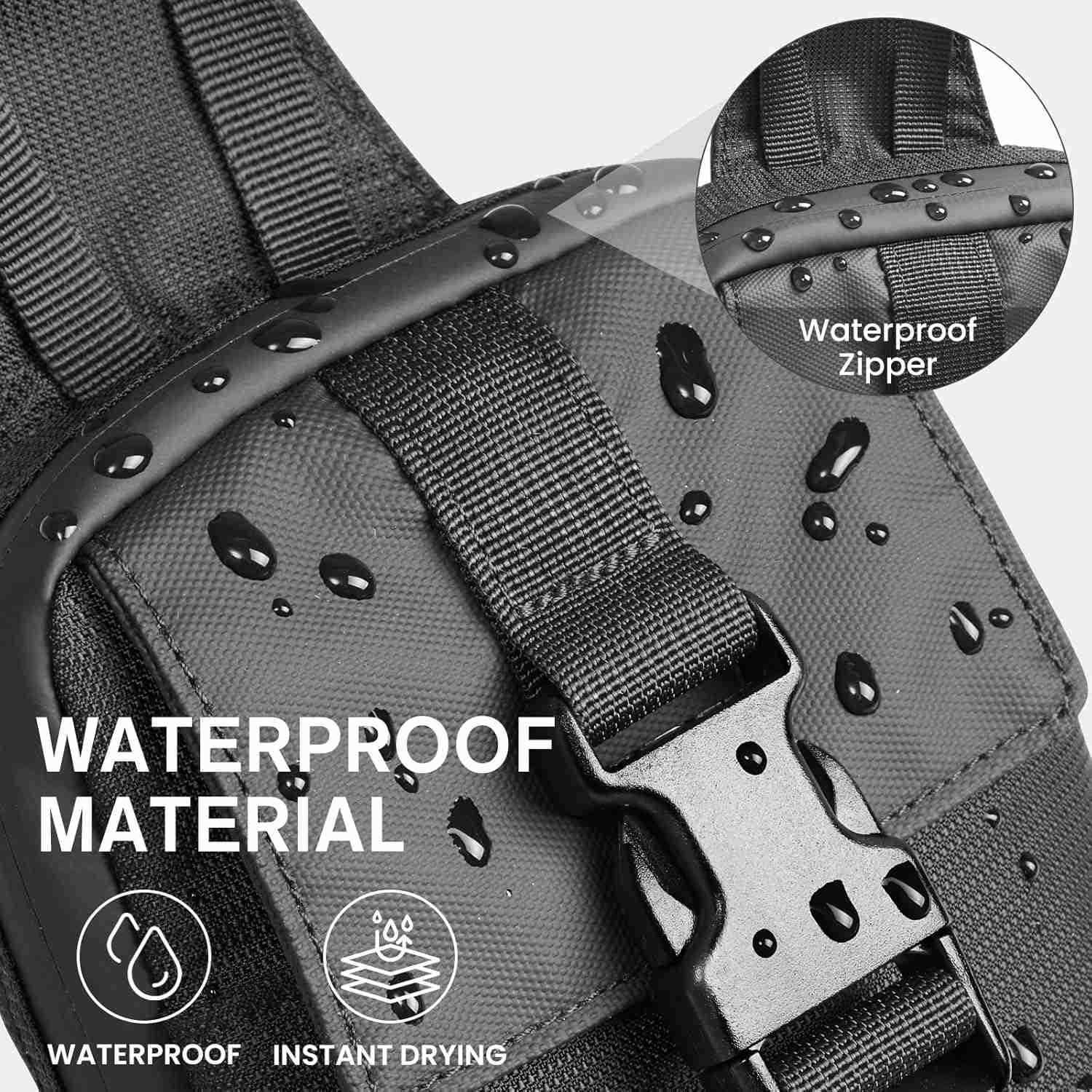 Waterproof Mini Crossbody Sling Bag Small Chest Fanny Pack for Men Lightweight Travel Sports Purse BlackW250911