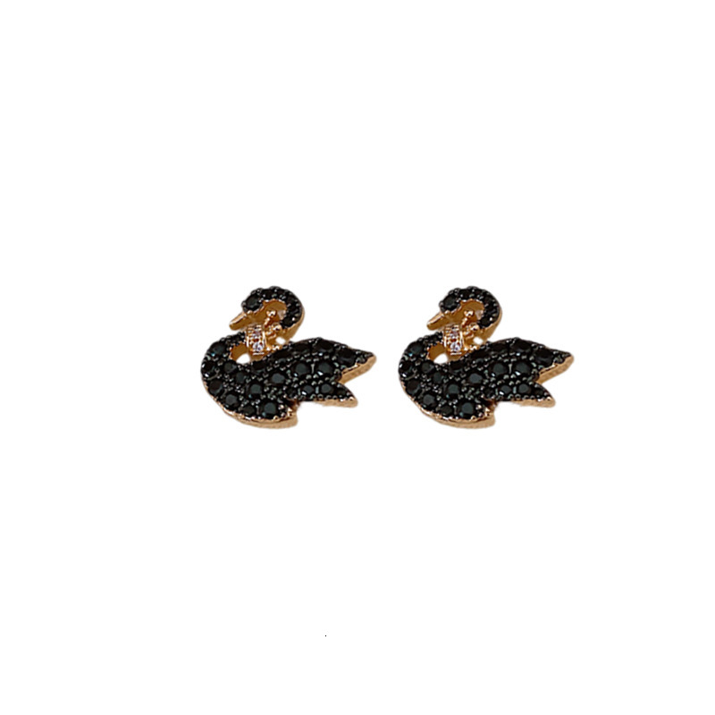 Luxury Brand Designer Jewelry Light Luxury Zircon Crown Black Swan Necklace Exquisite Vintage Temperament Sweater Chain Versatile High-End Jewelry Who