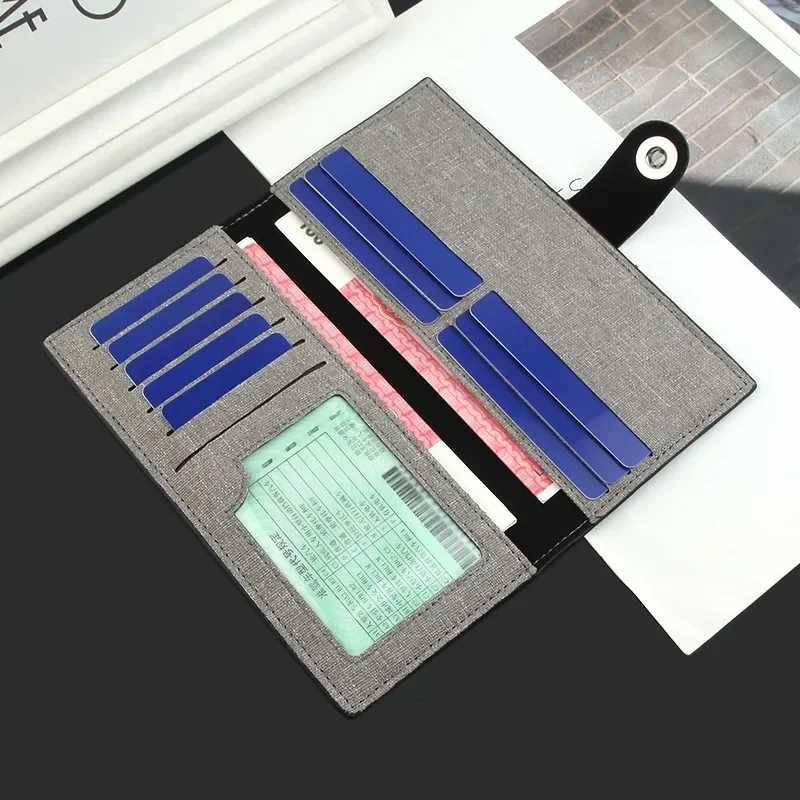 Canvas Wallet Mens Long Wallet Multicard Simple Ultrathin Coin Purse Bank Card Holder Clutch Photo Clip Bifold Wallet W250911