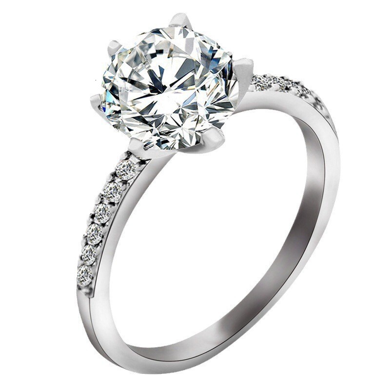 New Fashion Six-Claw For Women, Ins Wedding Ring, Light Luxury Creative Zircon Index Finger Ring