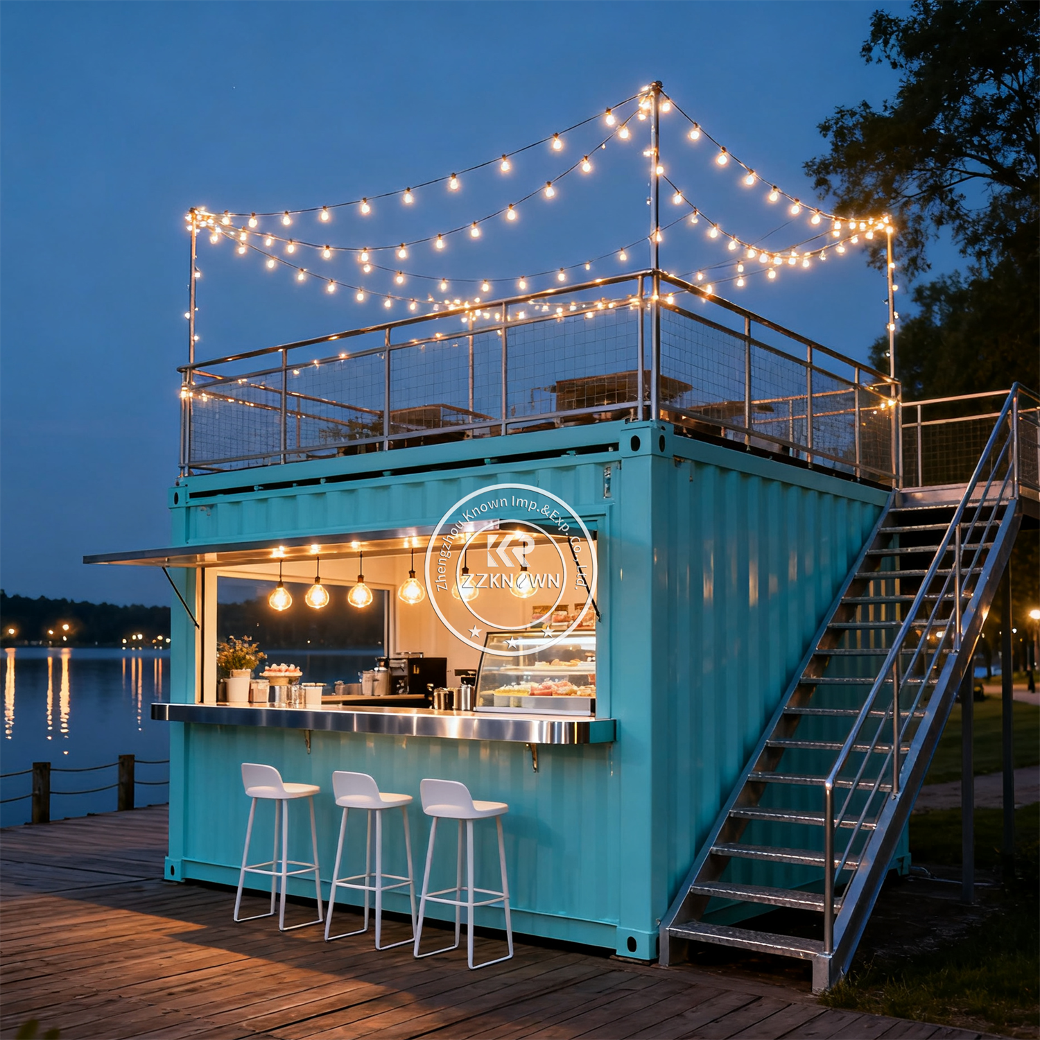 High Quality Fast Install Steel Container Restaurant Outdoor Modular Coffee Kiosk Prefabricated Modular Container Bar For Sale