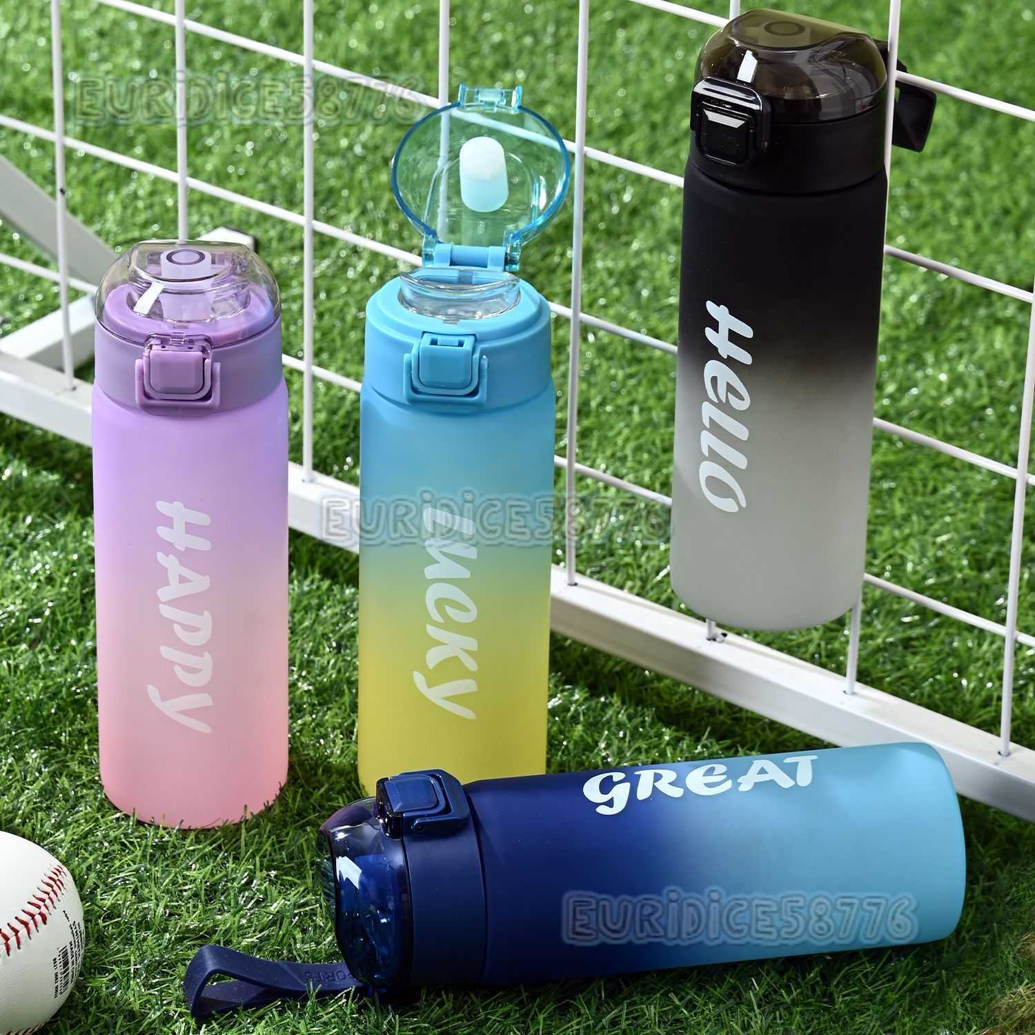 Temu Sports Water Bottle Highend Matte Gradient Color Water Cup Outdoor Portable Water Bottle H250911
