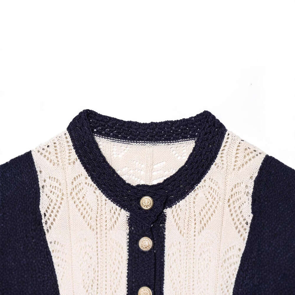 DHEssentials Summer New French Style Elegant Sexy Hollow Jacquard Mesh Knitted Vest Top