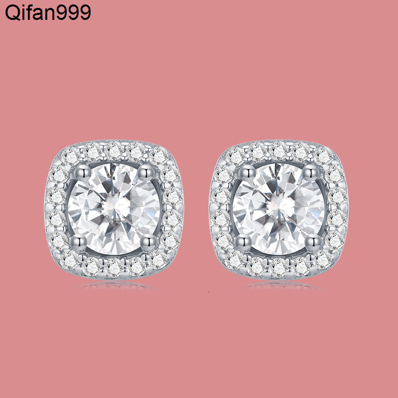 Moissanite Earrings Women S925 Sterling Silver 3ct Round Fine Jewelry Earrings White Color VVS1 Clarity Women Stud Earrings
