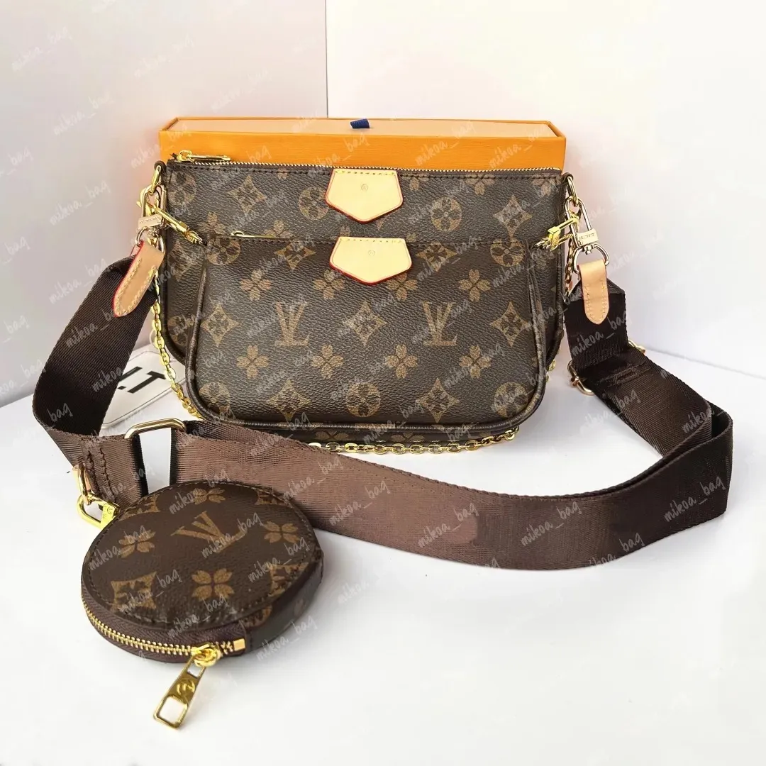 Designer Bag Classic Old Flower Brown Five In One Shoulder Bag Seven Color Shoulder Strap Clutch MULTI POCHETTE Women's Messenger Bag Wallet Luxury Fashion bag