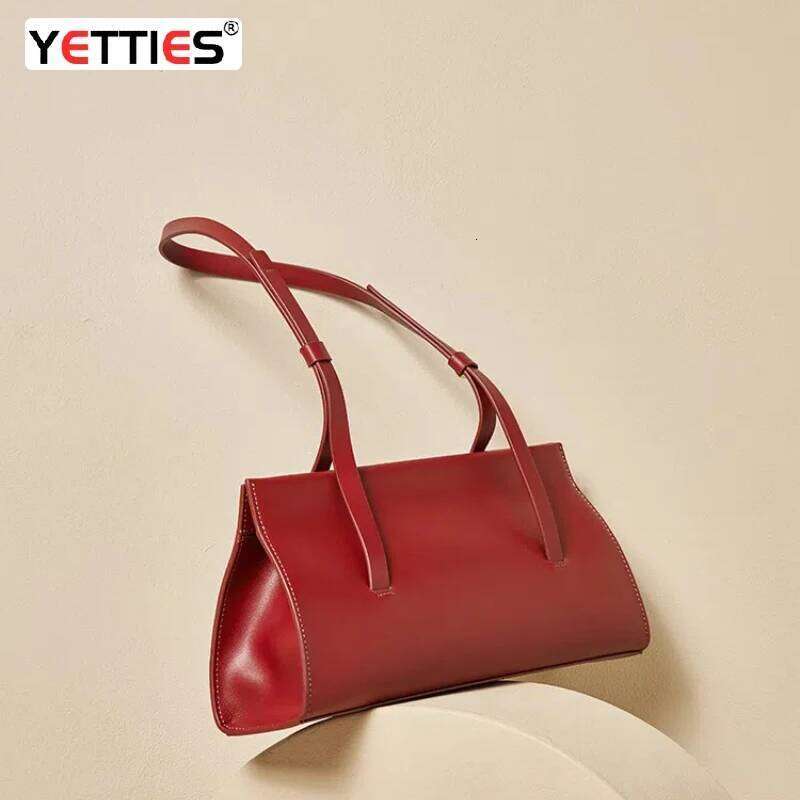Simple French Genuine Women S Fashionable Underarm Shoulder Soft Leather Wedding Bag Small Satchel