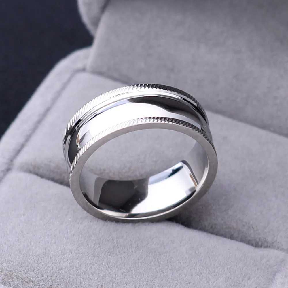 1 Piece 4mm 6mm Stainless Steel Light Polish Rings For Men and Women Lovers Personalized Engraved Ring W250911