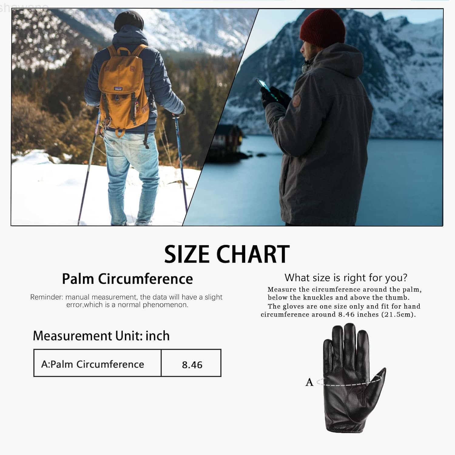 Long Keeper Men Leather Touchscreen Gloves Winter Driving Warm Wrist GlovesW250911